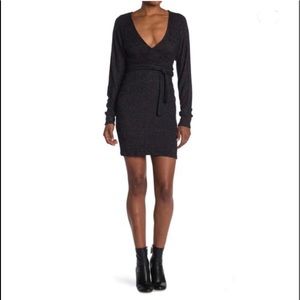 🆕 MAX & ASH Wrap Style Knit Dress Dark Gray Super soft 72